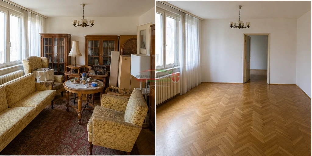 Altmöbelabholung aus einer Wohnung – vorher und nachher